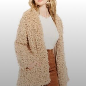 Chelsea and Violet Furry Flowers Teddy Coat Size Small